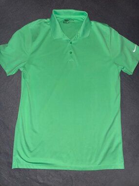 NWOT Mens Nike Golf Dry Victory Solid Polo Dri-FIT Shirt Green Short Sleeve